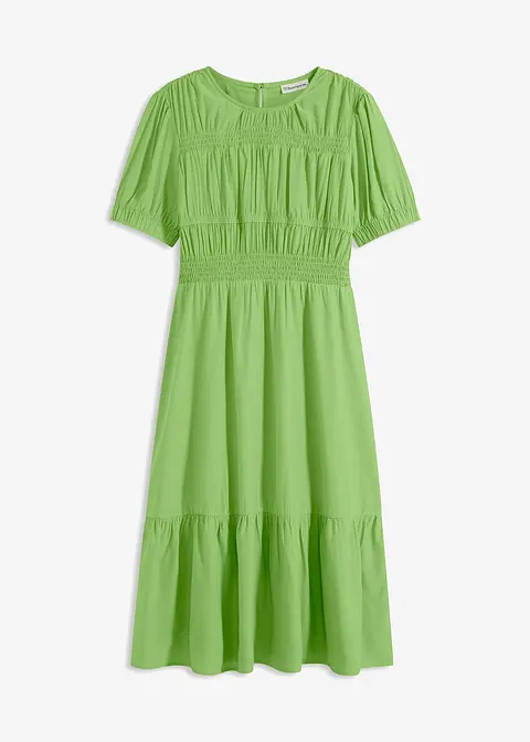 Midikleid aus softem Viskose-Mix in grün von vorne - bonprix