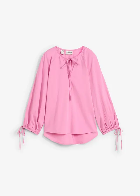 Tunikabluse mit Schleifen Details in rosa von vorne - bonprix
