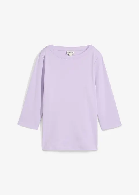 Shirt aus reiner schwerer Bio-Baumwolle in lila von vorne - bonprix