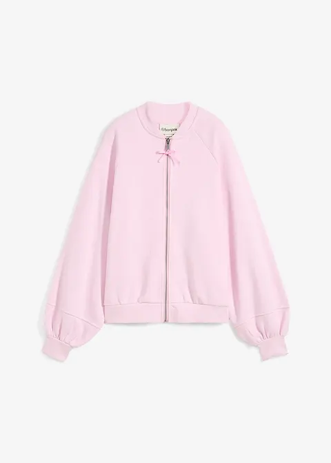 Blouson mit Ballonärmeln in lila von vorne - bonprix