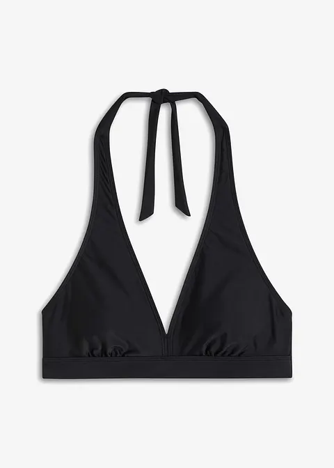 Neckholder Bikini Oberteil in schwarz von vorne - bonprix