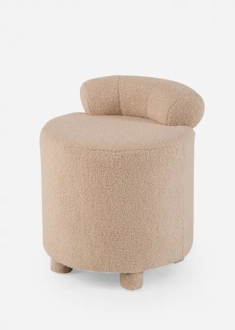 Hocker mit Lehne in beige von vorne - bonprix