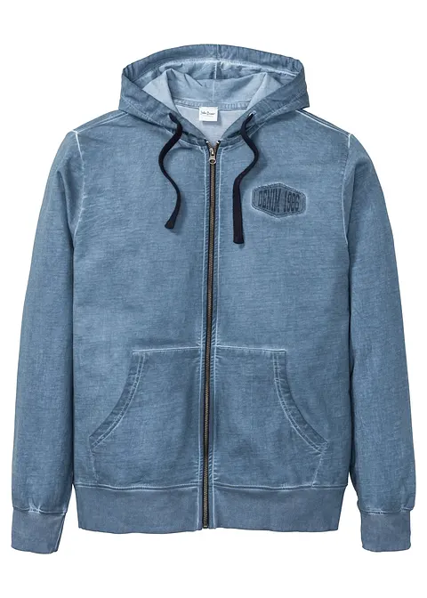 Kapuzen-Sweatjacke in blau von vorne - bonprix