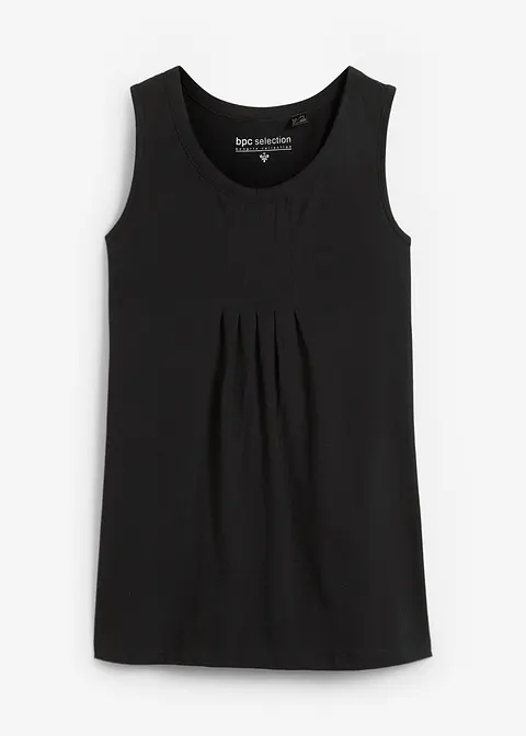 Long-Top in schwarz von vorne - bonprix