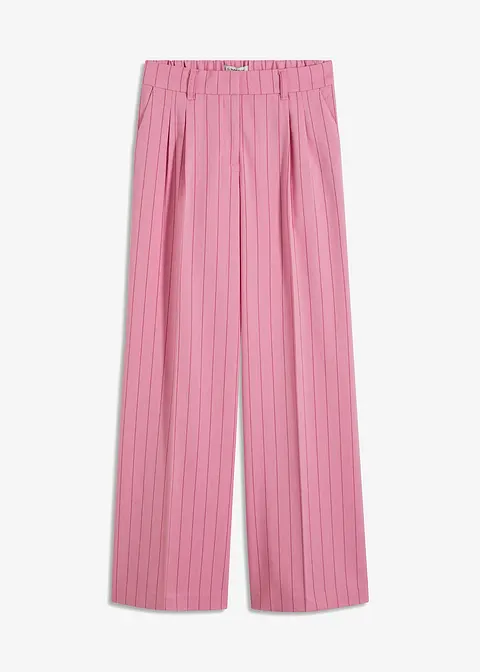 Nadelstreifen Marlenehose in rosa von vorne - bonprix