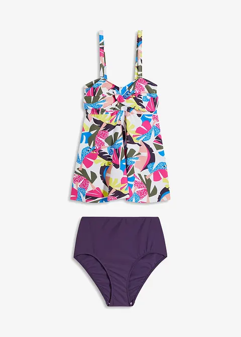 Bandeau Tankini (2-tlg.Set) in weiß von vorne - bonprix