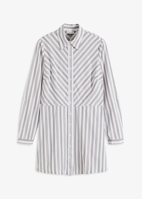 Longbluse in grau von vorne - bonprix