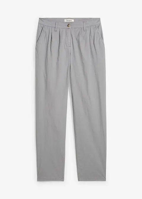 Stretch-Chinohose in grau von vorne - bonprix