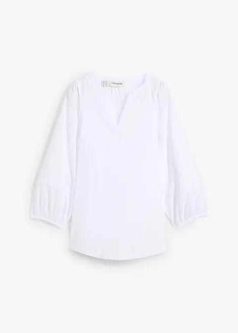 Tunika Bluse in weiß von vorne - bonprix