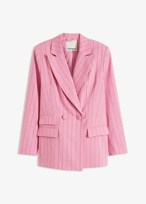 Nadelstreifen Blazer in rosa von vorne - bonprix