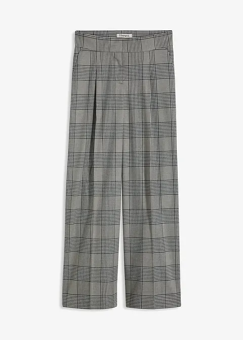 karierte Marlenehose in grau von vorne - bonprix