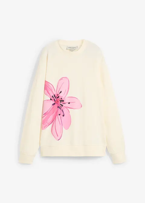 Sweatshirt in weiß von vorne - bonprix