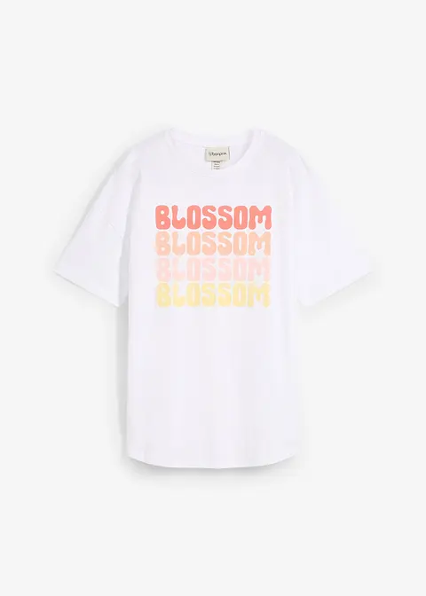 Oversize-Boxyshirt aus Bio-Baumwolle in weiß von vorne - bonprix