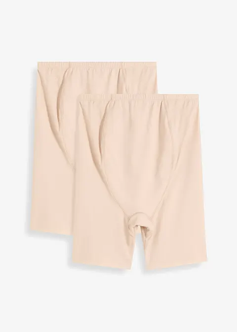 Schwangerschafts Radler „Anti-Scheuern“ mit kühlendem Polyamid (2er Pack) in beige von vorne - bonprix
