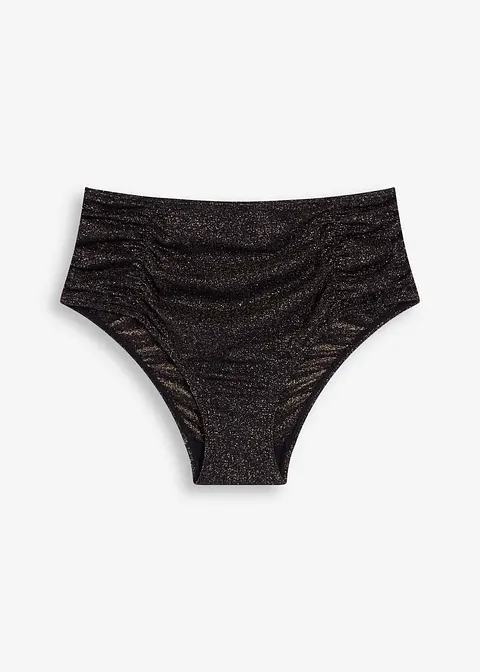 Glitzernde Bikinihose in schwarz von vorne - bonprix