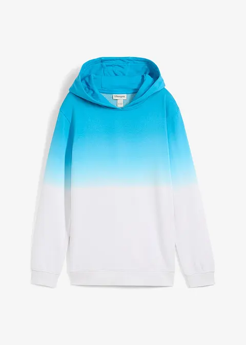 Hoodie mit Farbverlauf in blau von vorne - bonprix