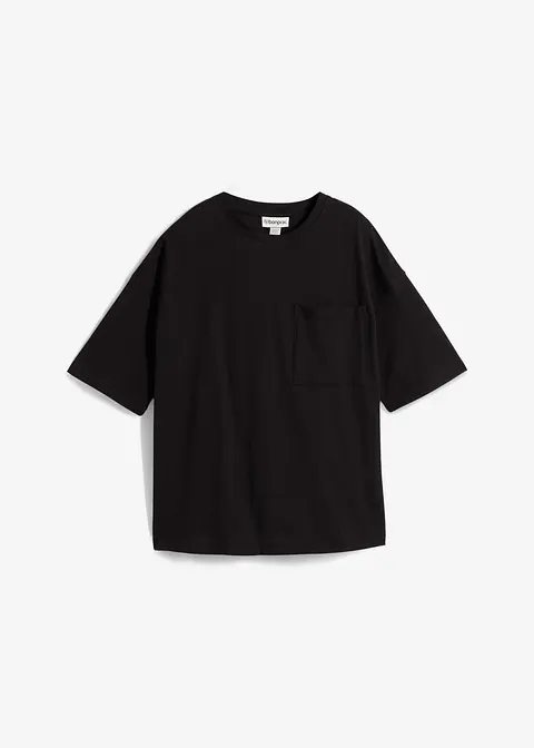 T-Shirt aus reiner Bio-Baumwolle in schwarz von vorne - bonprix