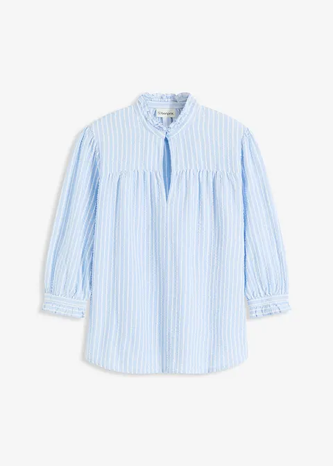 gestreifte Bluse in blau von vorne - bonprix