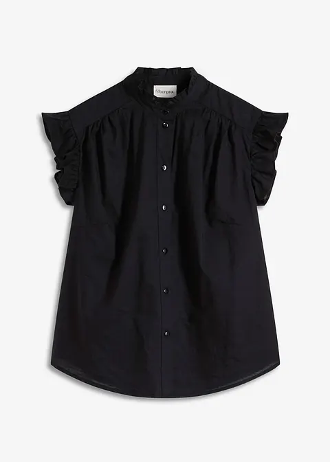leichte Bluse ohne Arm in schwarz von vorne - bonprix