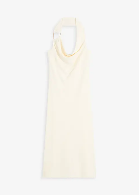 Midikleid mit dekorativem Metall-Detail in weiß von vorne - bonprix