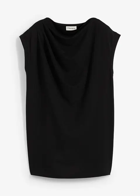Shirt aus softem Viskose-Mix in schwarz von vorne - bonprix
