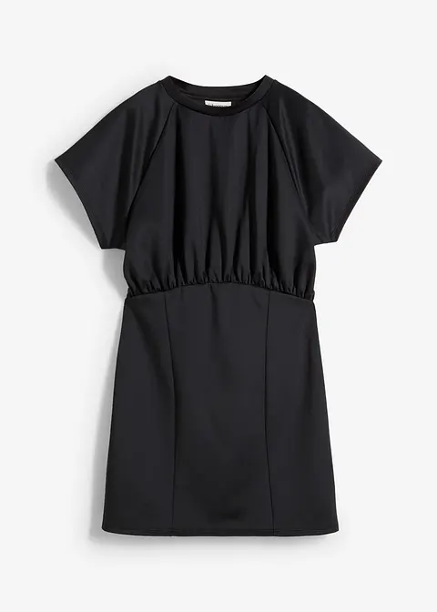 Shirtkleid mit Raffung in schwarz von vorne - bonprix