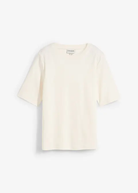 T-Shirt aus reiner Bio-Baumwolle in weiß von vorne - bonprix