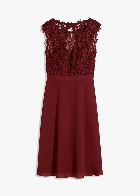 Minikleid mit Spitze in rot von vorne - bonprix