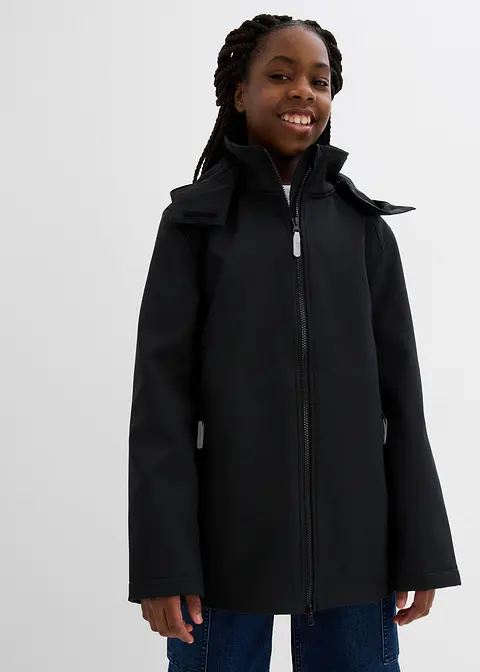 Softshelljacke in schwarz von vorne (im Anschnitt) - bonprix