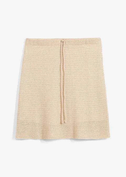 Minirock aus Lochspitze, gefüttert in beige von vorne - bonprix