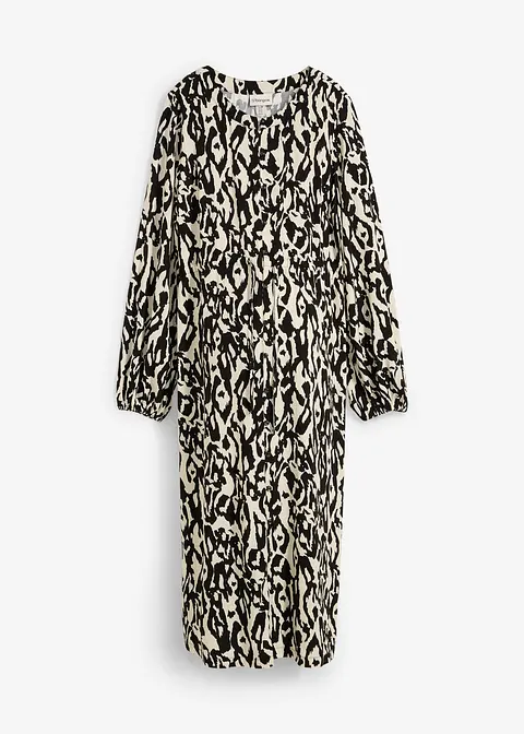 Umstands- und Stillkleid aus Viskose in Midi-Länge in beige von vorne - bonprix