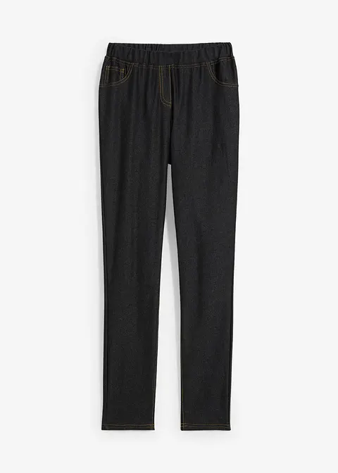 Leggings in Jeansoptik in schwarz von vorne - bonprix