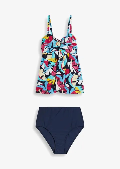 Bandeau Tankini (2-tlg.Set) in blau von vorne - bonprix