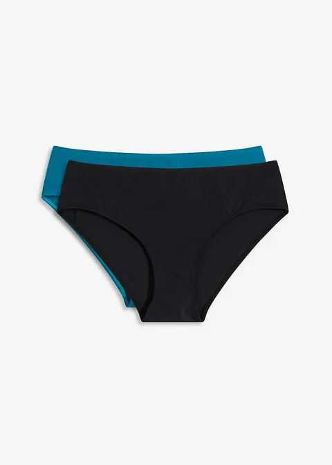 Bikinihose (2er Pack) in petrol von vorne - bonprix