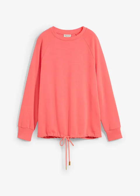 Sweatshirt aus Baumwoll-Mix in pink von vorne - bonprix