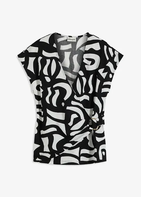 bedrucktes Shirt in schwarz von vorne - bonprix