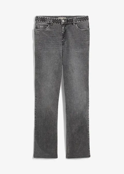 Straight Jeans Mid Waist in grau von vorne - bonprix
