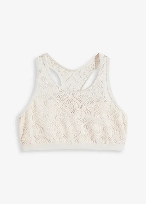 Bustier Bikini Oberteil in weiß von vorne - bonprix