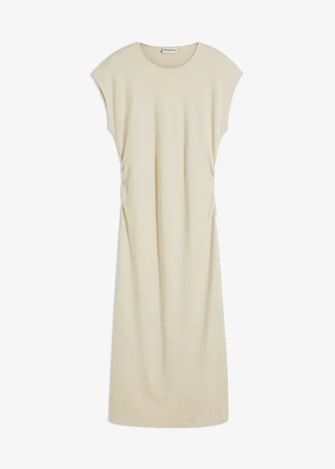 Midikleid in beige von vorne - bonprix