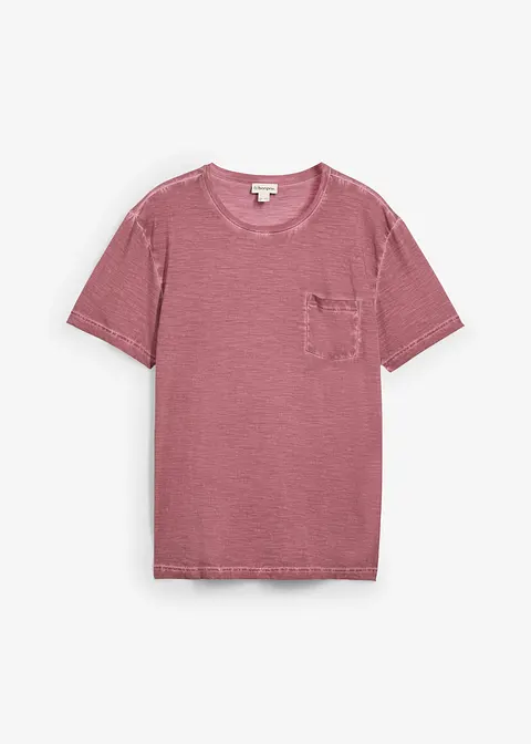 T-Shirt in gewaschener Optik in lila von vorne - bonprix