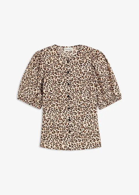 bedruckte Bluse in braun von vorne - bonprix