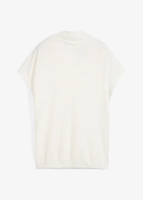 Shirtbluse aus strukturiertem Crêpe in weiß von vorne - bonprix