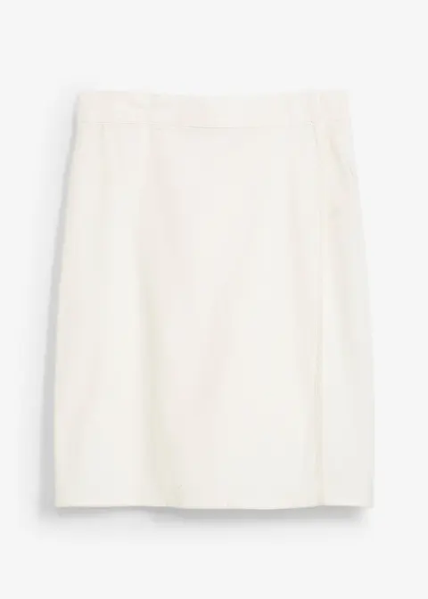 Minirock aus Twill in weiß von vorne - bonprix