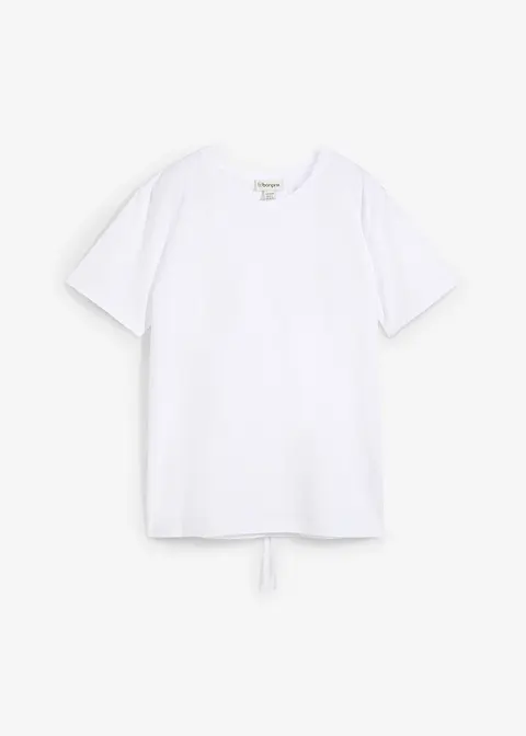 Shirtbluse mit Bindedetail in weiß von vorne - bonprix