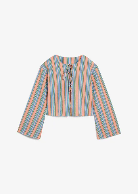 Bluse aus reiner Baumwolle in weiß von vorne - bonprix