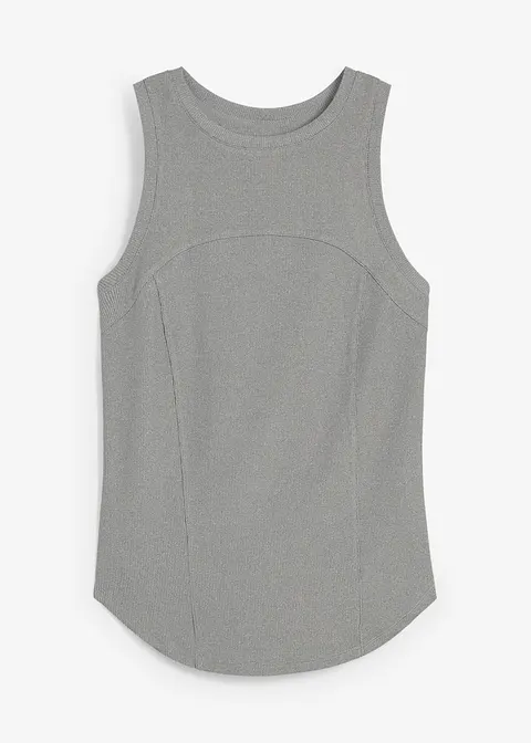 Tanktop mit Ziernähten in grau von vorne - bonprix