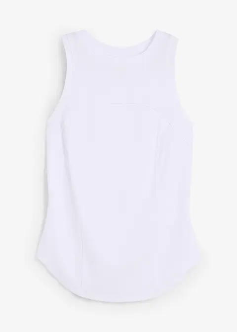 Tanktop mit Ziernähten in weiß von vorne - bonprix