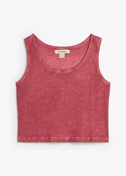 Tanktop aus reiner Bio-Baumwolle in lila von vorne - bonprix