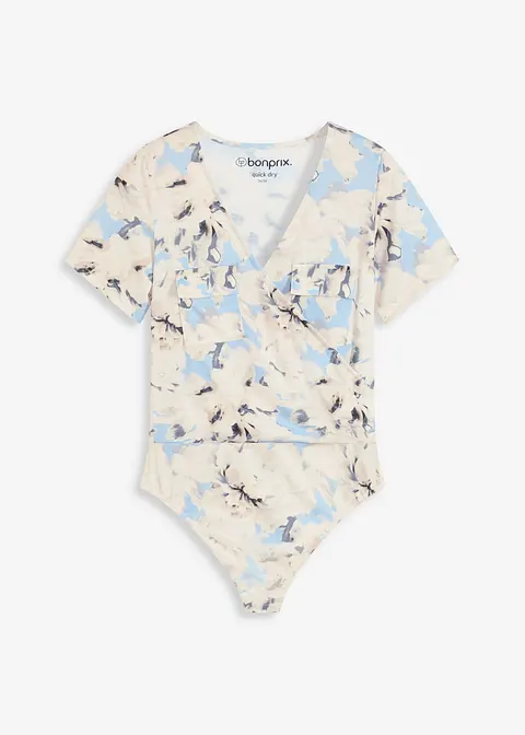 Body mit Kräuselung in blau von vorne - bonprix