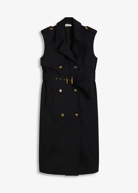 Trenchkleid mit Gürtel (2-tlg.) in schwarz von vorne - bonprix